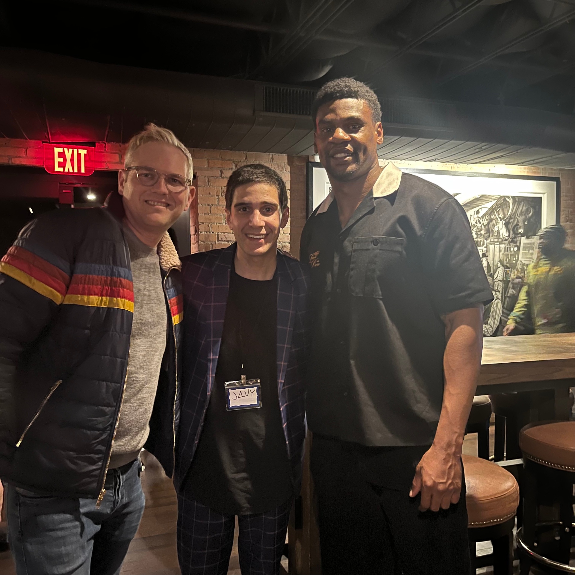 Brandon Maie, Javy, and Tevin Mims… Dallas creator dinner.