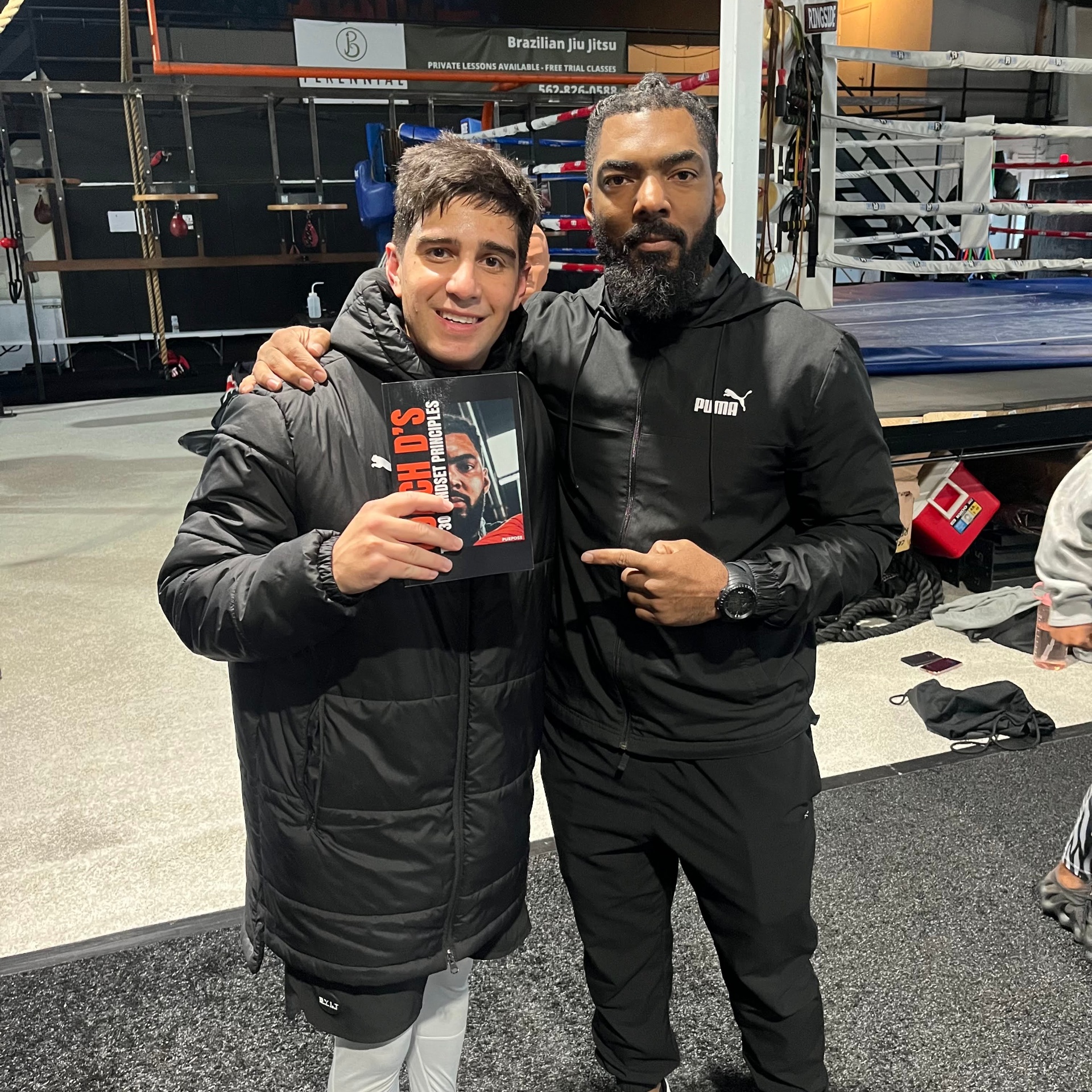 With Coach D at the gym… Coach D's 30 Mindset Principles book drop.
