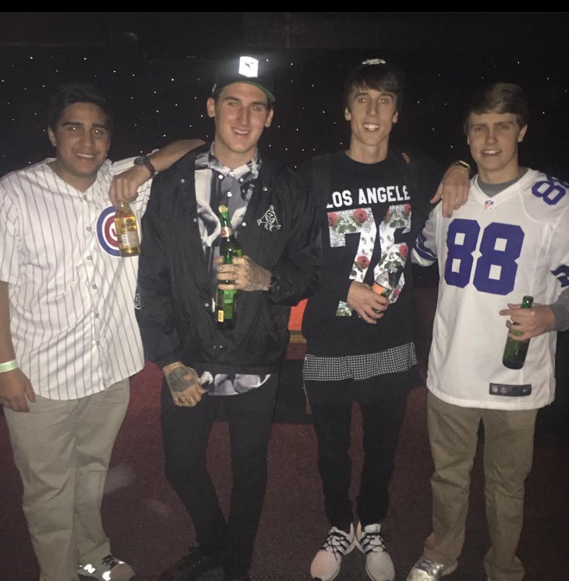 Chase, Crichy Crich, Swan Beats, and Javy… SigEp Lubbock party hosted by Javy.