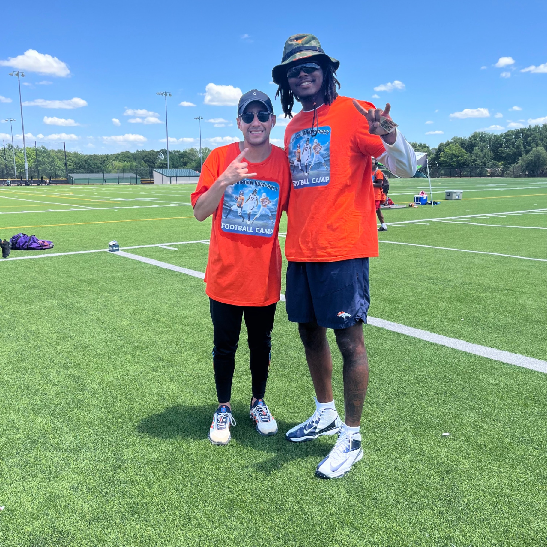 Lil'Jordan Humphrey (Broncos WR) at his Dallas youth football camp.